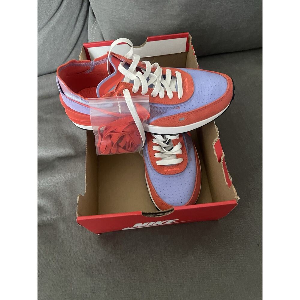 Women Nike Waffle One Athletic ￼Shoes Team Orange/Fushia/Crimson DC2533–800 Sz 8